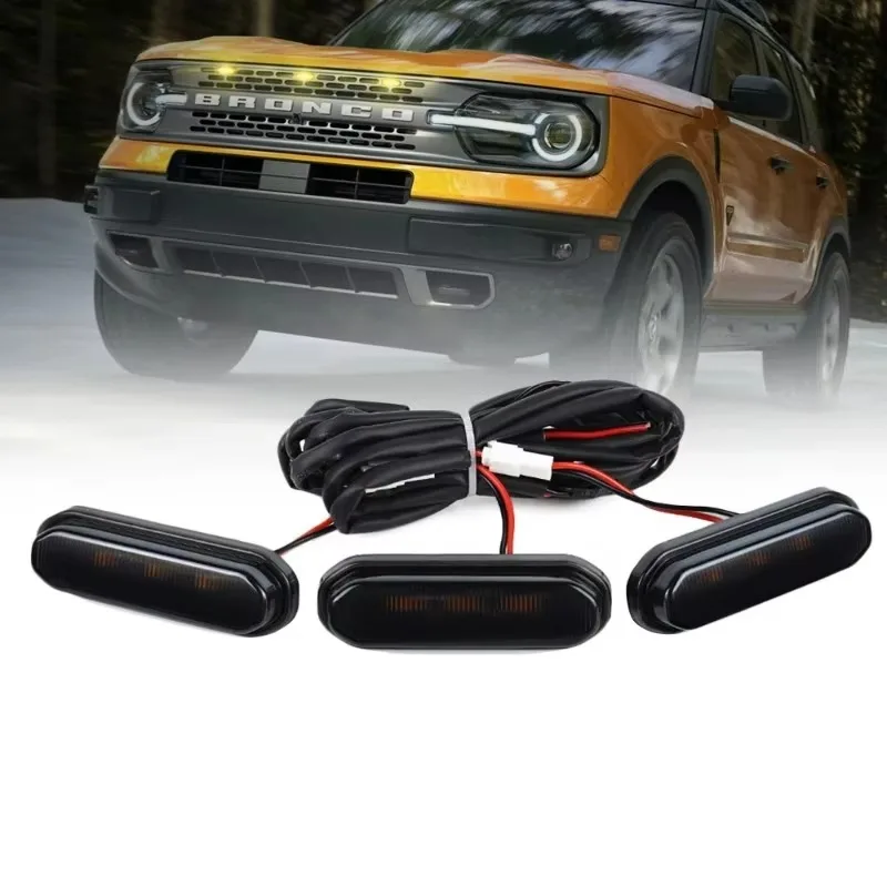

Poer Front Grill Lights for Ford Bronco Sport 2021-2023 3pcs
