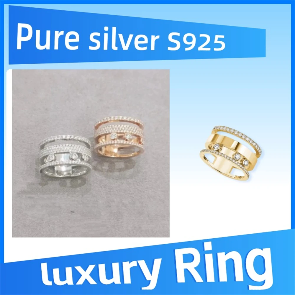 

Pure 925 Sterling Silver Move Romane Ring Charming exquisite luxury jewelry fashionable party matching