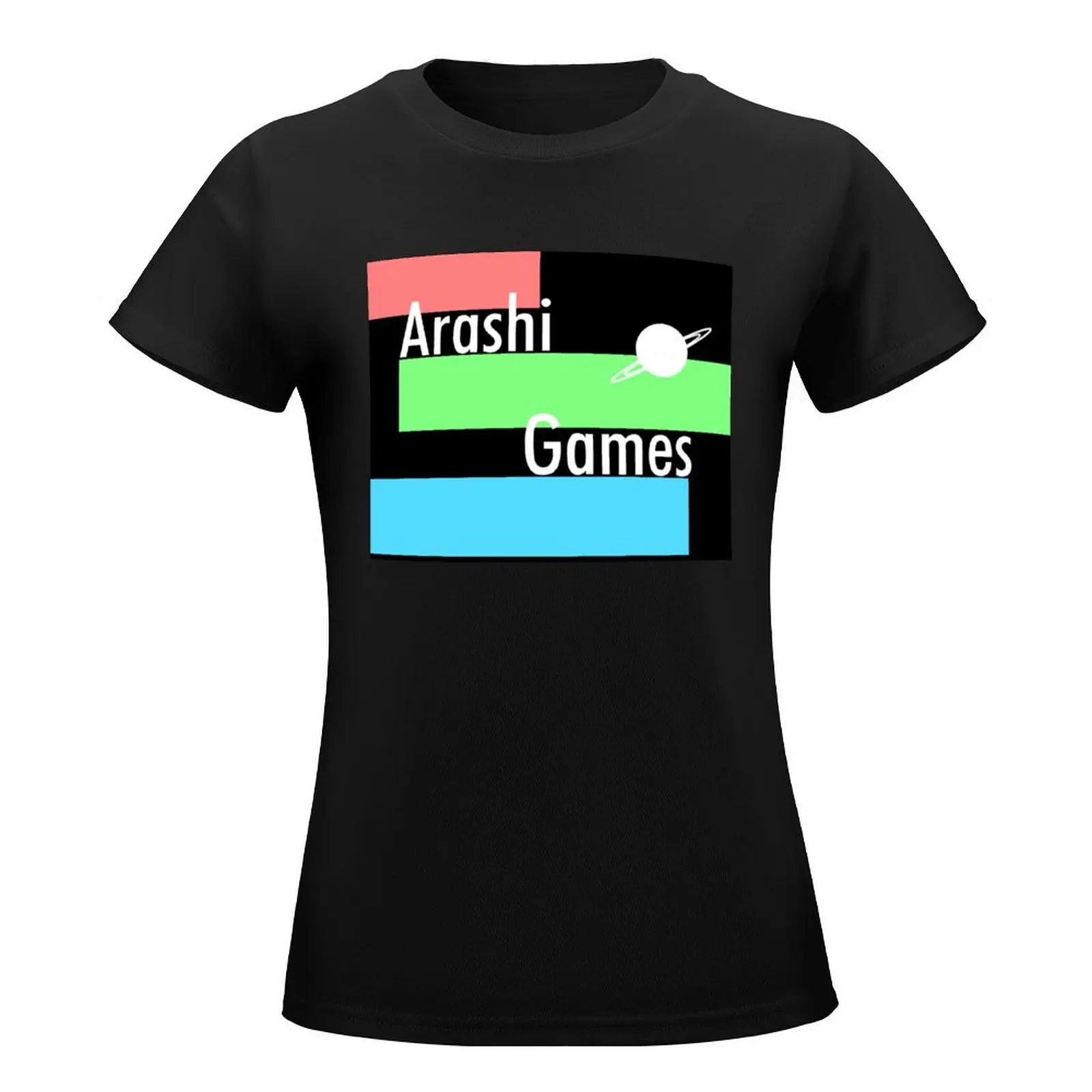 Arashi Games Striped Color Block T-Shirt customs design your own funnys summer top shirts graphic tees spring clothes Women 2024