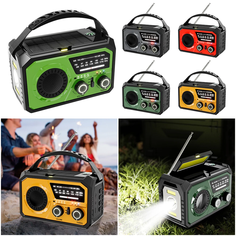 

16000mAh AM/FM/WB NOAA Emergency Weather Radio LED Flashlight Reading Lamp Weather Alert Radio SOS Alarm for Outdoor Emergencies