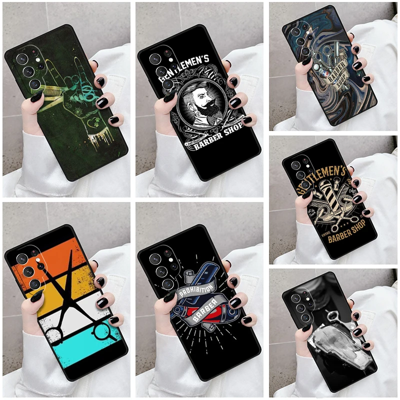 Phone Case For Samsung Galaxy S24 S23 S21fe S22 Ultra Plus Note 10 20 S8 S9 S10 Cover Barber Shop Hair Stylist Salon