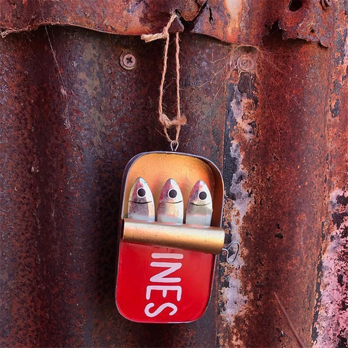 Tin of Sardines Quirky Hanging Ornament,A Quirky Little Piece, Funny Fishing Ornaments,Sardine Can Canned Fish Seafood D