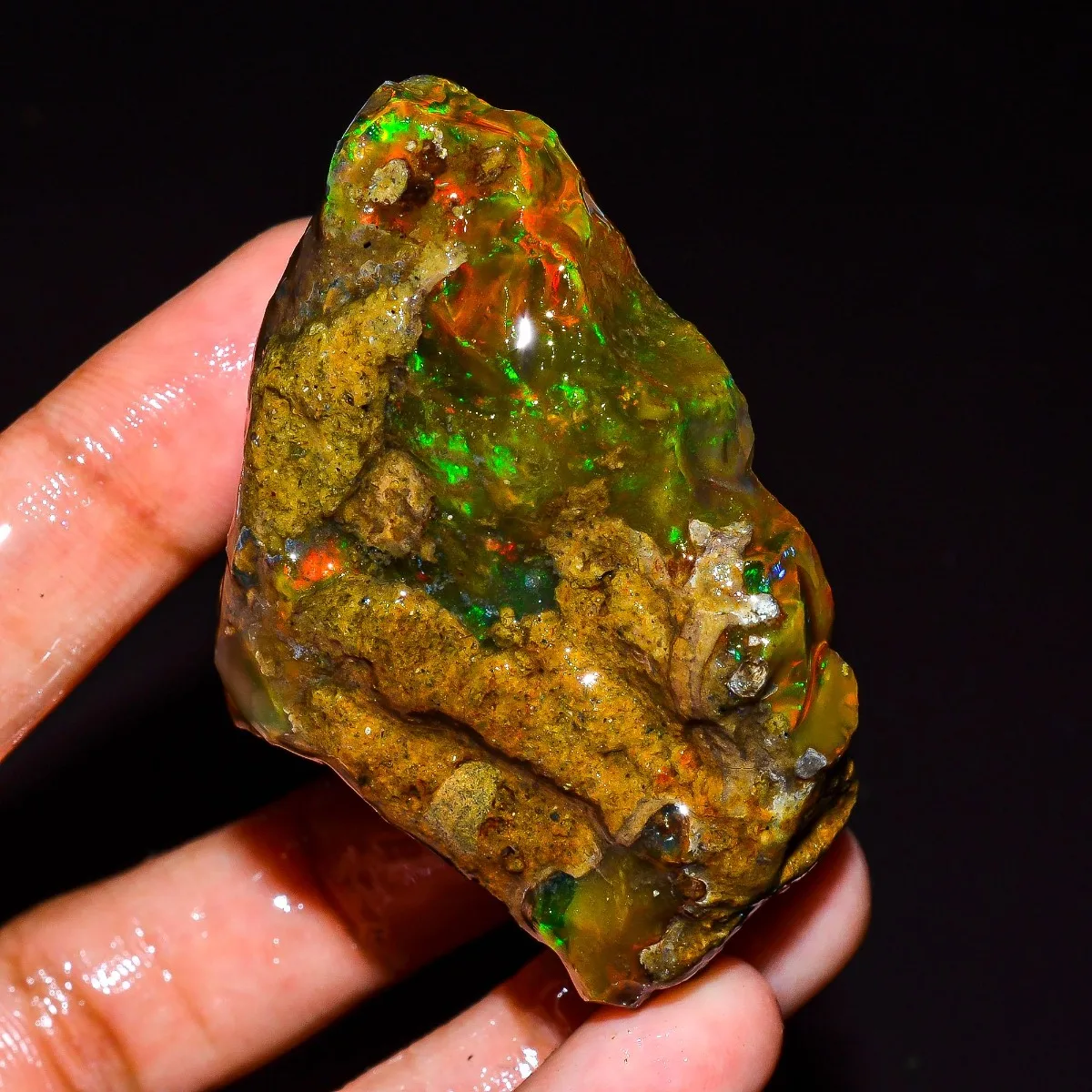 Natural Ethiopian Welo Opal Rough Raw 25-80CT Loose Gemstone Play Of Color Collector Stone Randomly Selected One