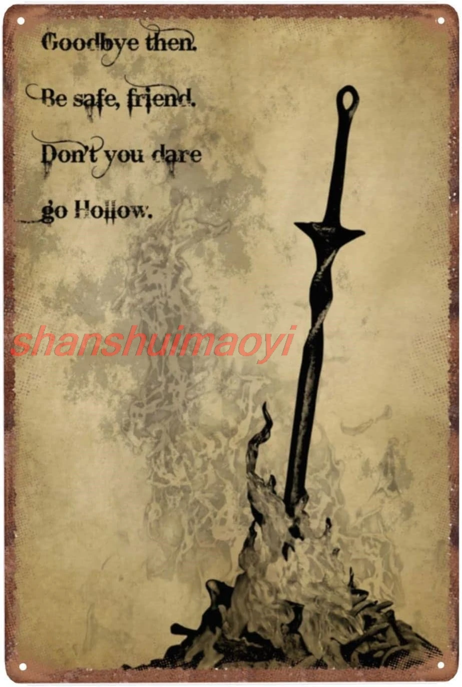 Hollow Bonfire Dark Souls Aluminum Signs Funny Tin Sign Metal Art Poster Gift Home Cafe Bar Wall Decor Room Door Accessories 8&#