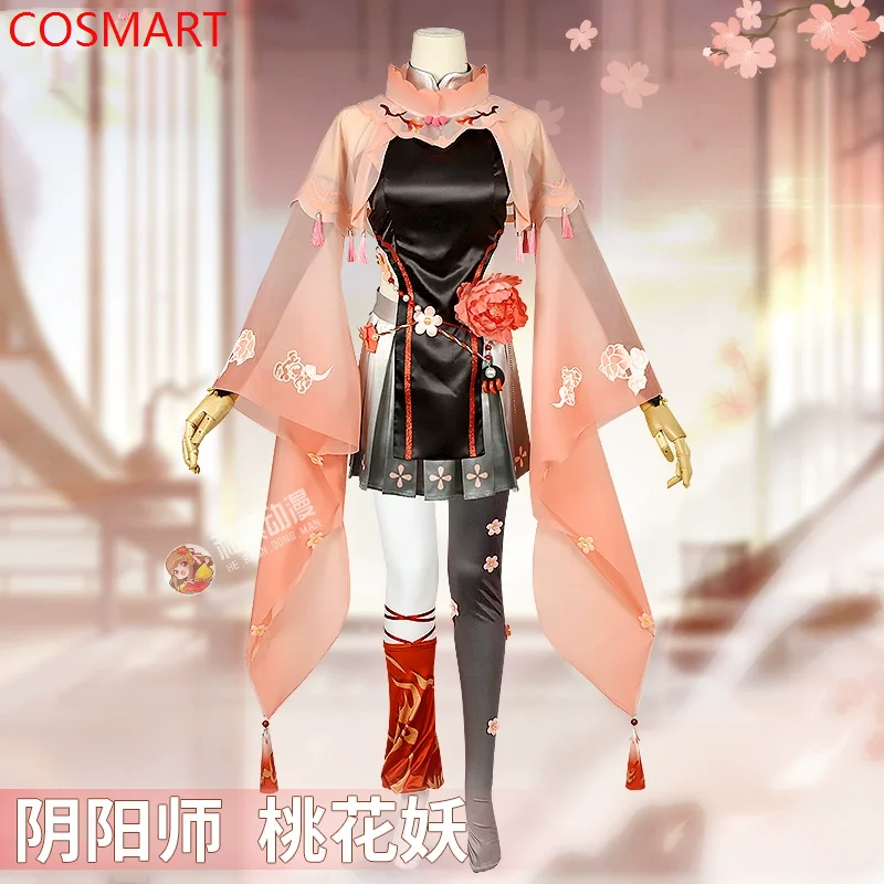 COSMART Onmyoji Cos Peach Foggy Momo Ladies Always Wear Slim Fit Cosplay Costume Cos Game Anime Party Uniform Hallowen Play Role