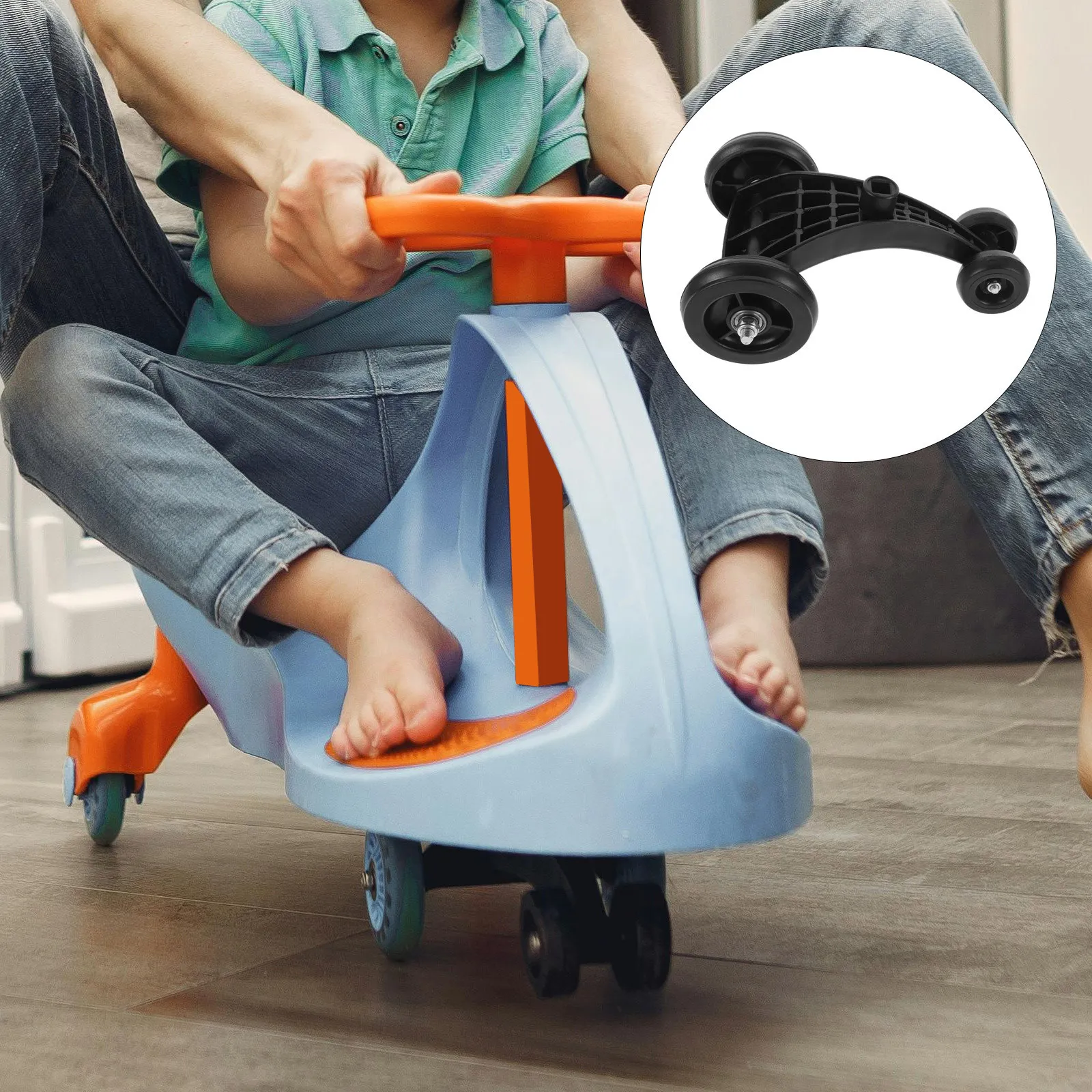 

Universal Wiggle Car Wheel Replacement for Children Rocking Car Front Wheels Flexible Triangular Design Enhanced Stability Non