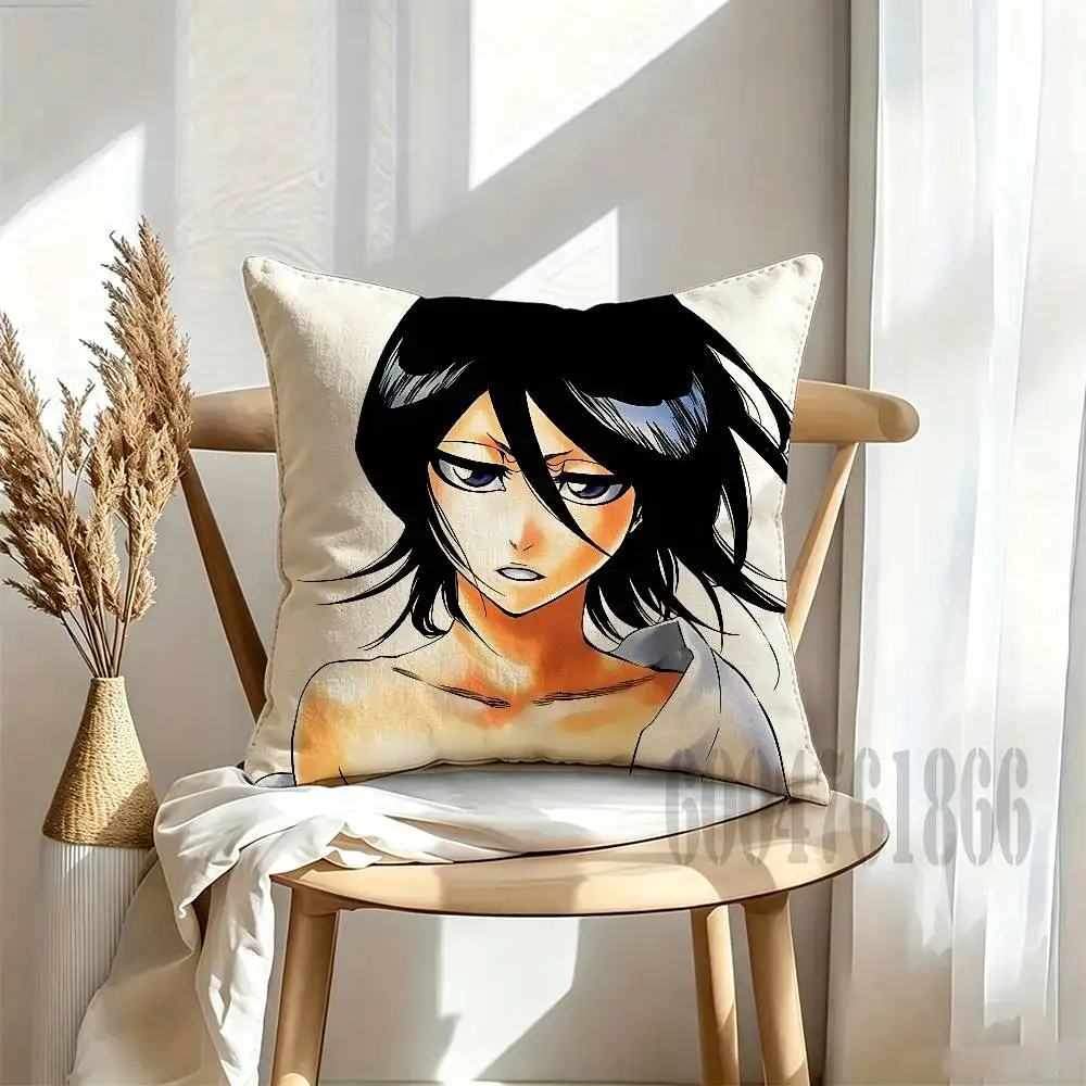 R-Rukia bleach B-BLEACH Anime Celebrity Merchandise All-Match Printed Pillow Case Sofa Car Office Room Decoration Protector