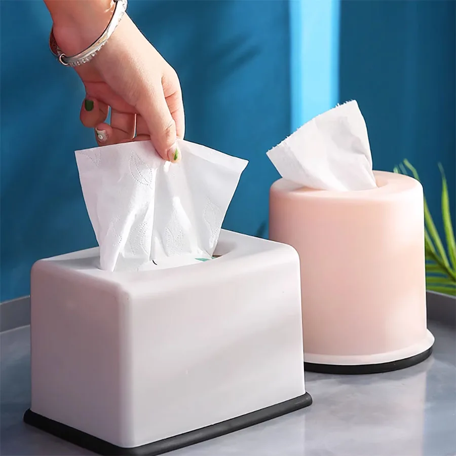 Plastic Roll Paper Holder Towel Tissue Box Storage Case Car Desktop Napkins Holder Organizer For Kitchen Bathroom Supplies