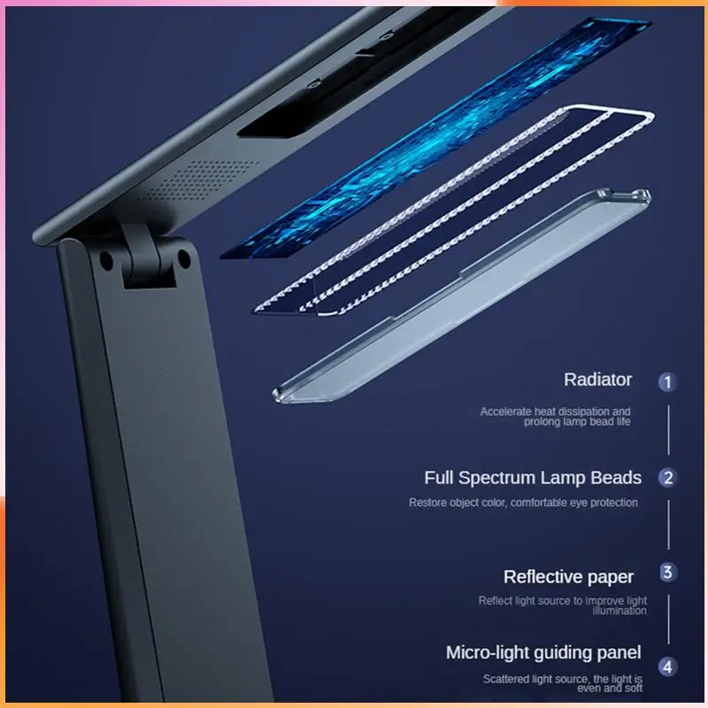 

A93Z LED Folding Desk Lamp Charging Touch Control Dimmable Desktop Eye Protection Reading Study Office Bedroom Bedside Lamp