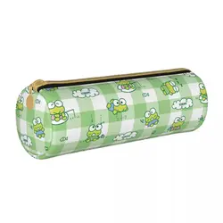 Sanrio Green Keroppi accessori astucci in pelle Cartoon Frog Pen Bag Girls Boys Large Storage Office Pencilcases cosmetici