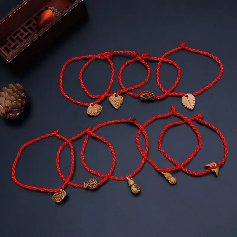 Simple Knitting Red String Braided Bracelet 10x Kabbalah Bracelets for Protection Good Luck for Success Amulet Jewelry D