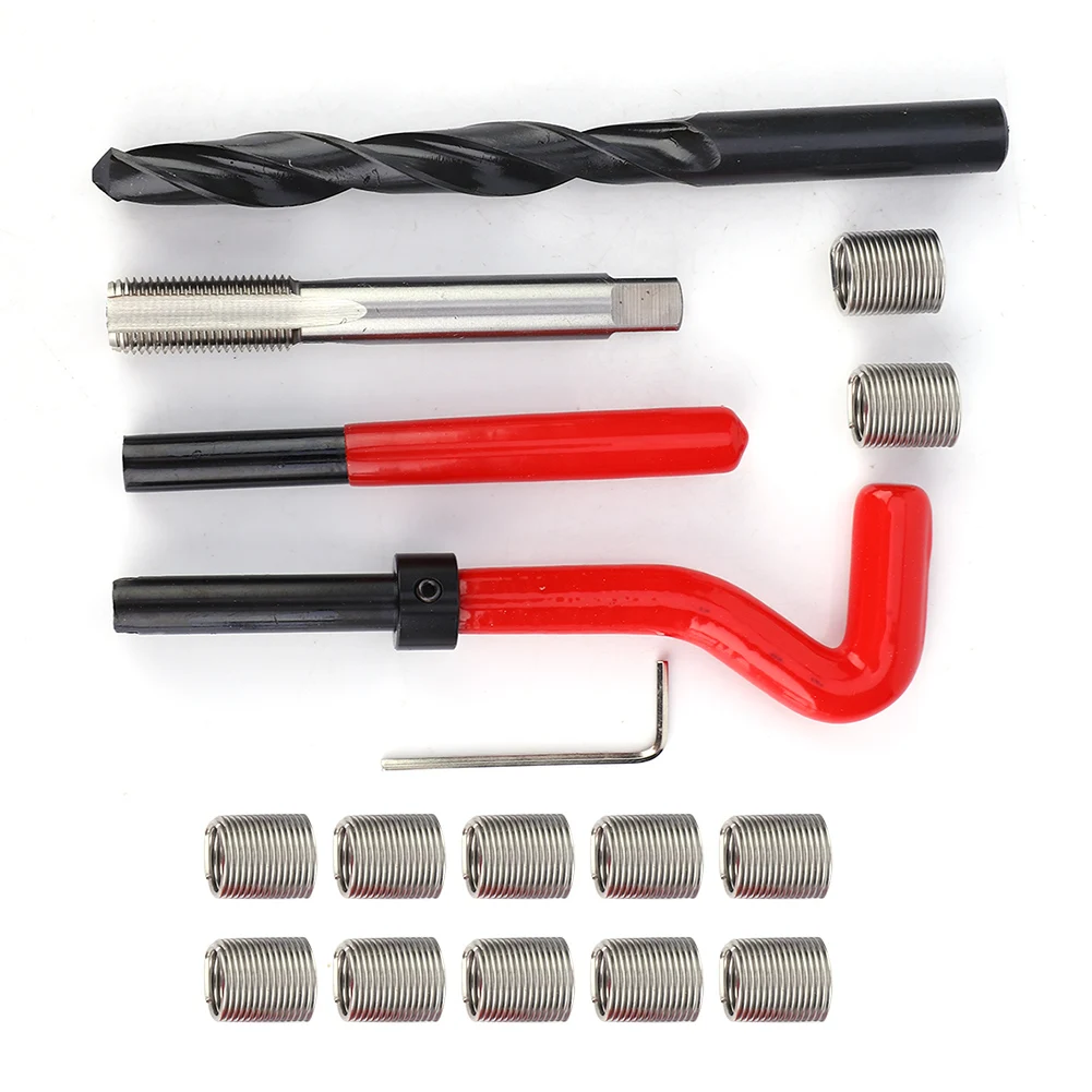 Thread Repair Kit Stainless Steel Twisted Drill Wrench Threaded Insert M12x1.25 Tap Thread Repair Kit Twisted Drill Wrench