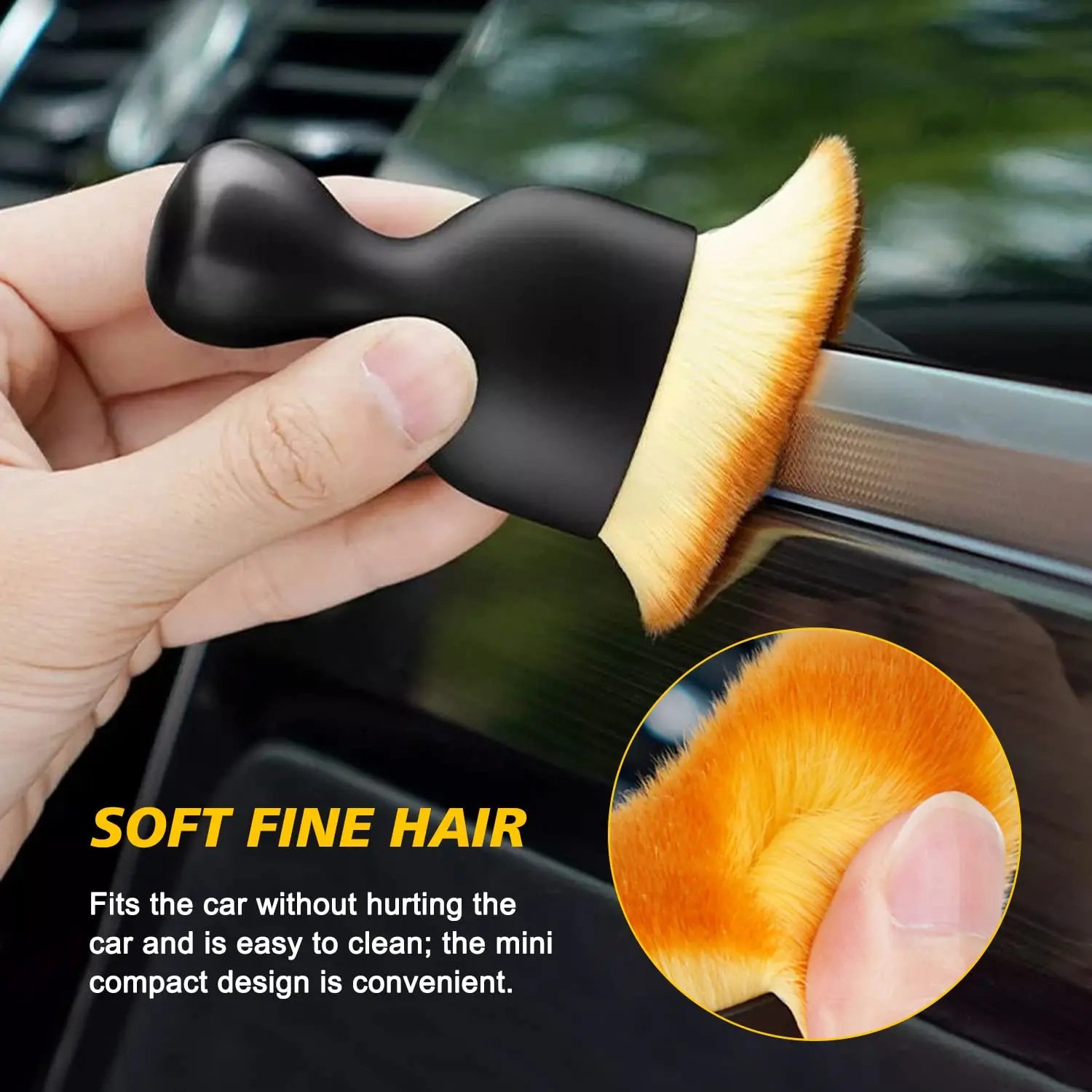 Car Interior Detailing Brush, Soft Bristle Cleaning Brush Dusting Brush, Auto Detail Brush Car Dash Duster Brush