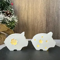 3D Pig Atmosphere Lamp Silicone Mold Hollow Small Pig Lamp Animal Plaster Decoration Molds DIY Art Craft Desktop Home Decoratio