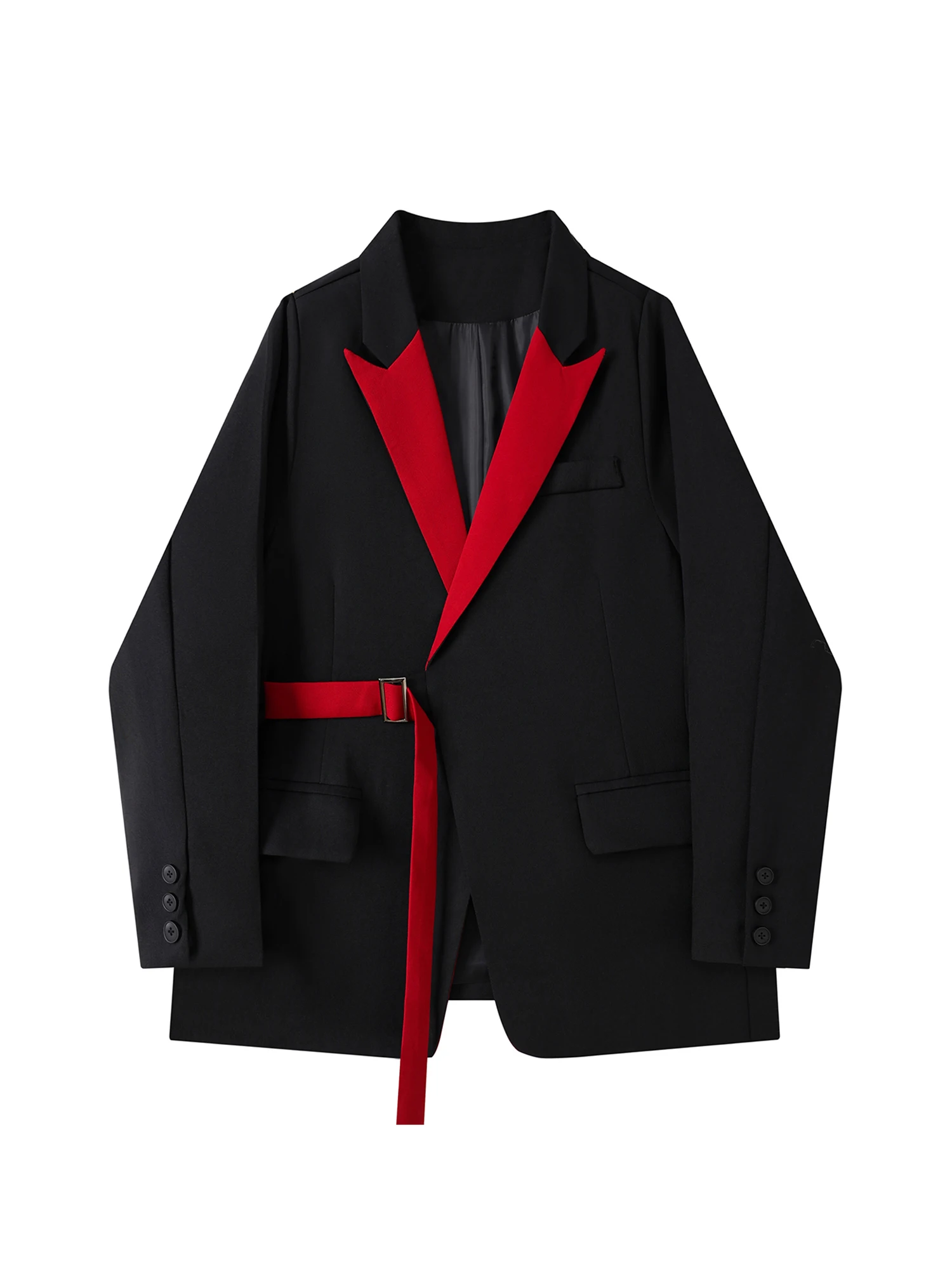 

Женский черный готический лоскутный пиджак Y2k 2000-х годов, винтажный костюм, пальто с длинными рукавами, однобортная верхняя одежда оверсайз, осень 2025 г.