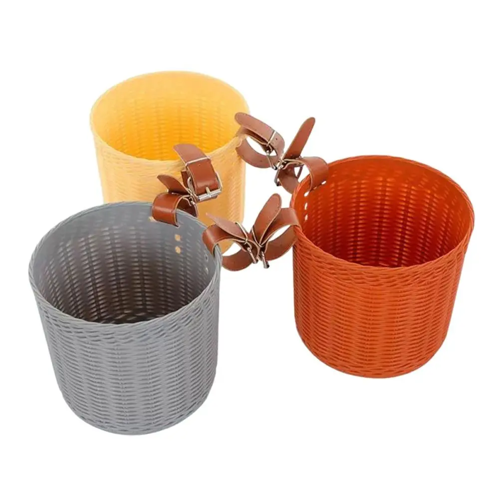 

Высококачественная пластиковая передняя корзина для верховой езды, тканая в стиле ретро, милая переноска с передней ручкой, 5-стильная корзина для хранения прогулочных инструментов