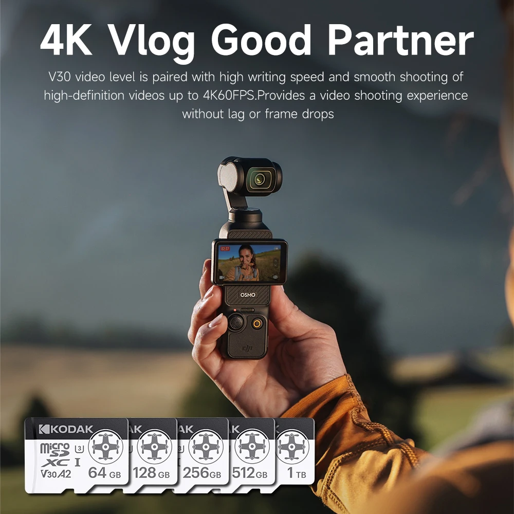 بطاقة Kodak 512GB A2 MicroSD لـ Nintendo Switch 2 Sd Card Express 200 برميل/الثانية بطاقة ذاكرة اللعبة 256 جيجابايت 128 جيجابايت U3 V30