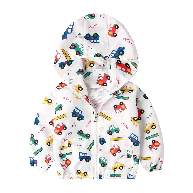 New Spring Autumn Children Coat Kids Jacket Boys Girls Outerwear Boy Fashion Cartoon Print Windbreaker Baby Clothes Clothing