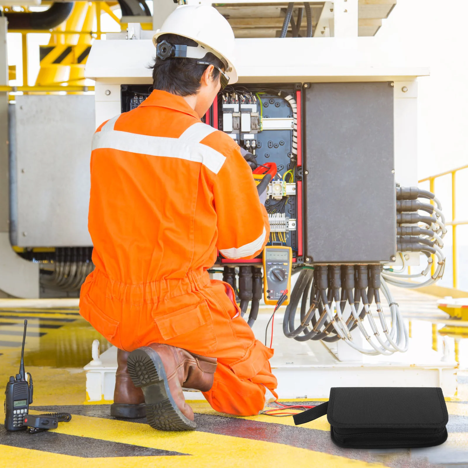 

Nylon Tool Bag for Men Large Capacity Multi layer Compact Lightweight Travel Home Vehicle Outdoor Zipper Pouch ganizer Storage H