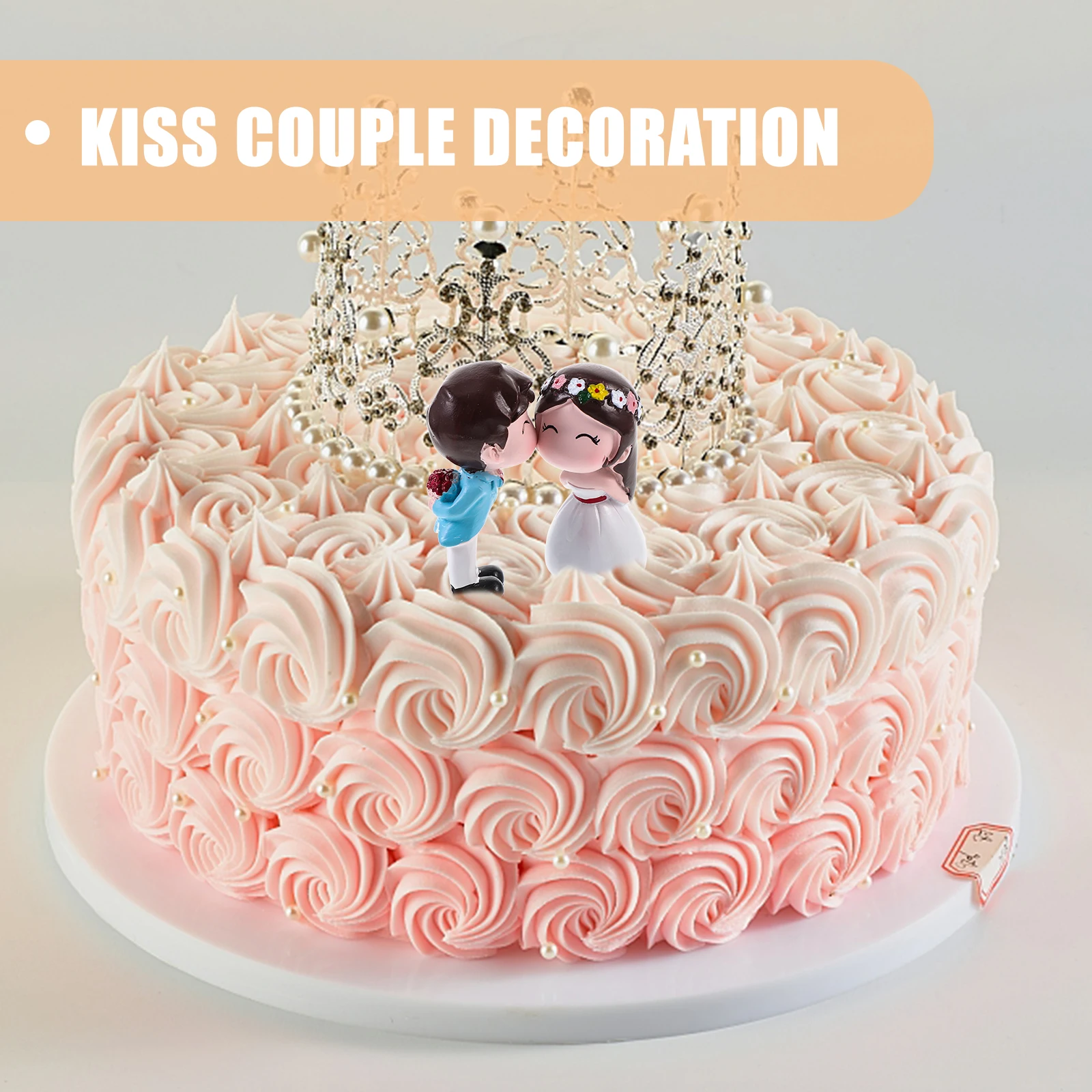 

Romantic Couple Ornaments Sculpture Cake Topper Figurines Wedding Decorations Kiss Couple Decoration Premium Material Safe
