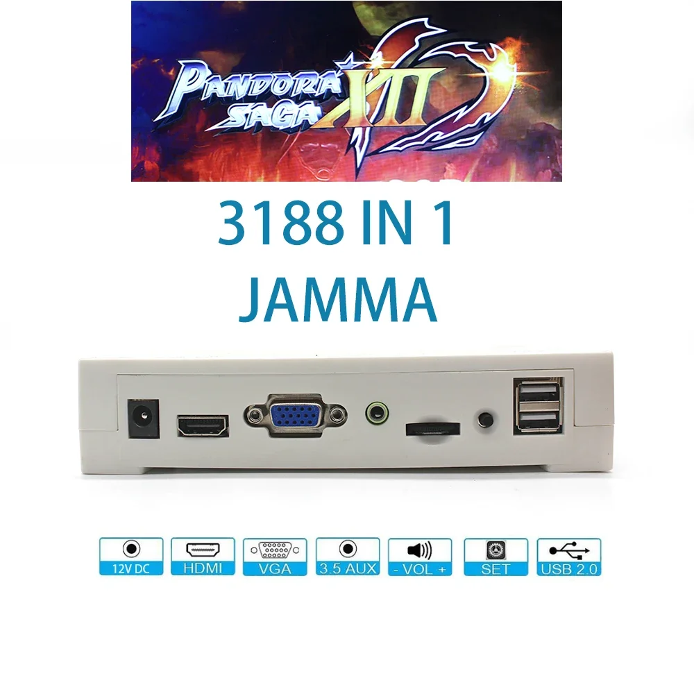 DIY Arcade Machine Cabinet Bundle Pandora Saga Box 3188 in 1 Game Console Set with HAPP Push Button Copy SANWA 8 Way Joysticks