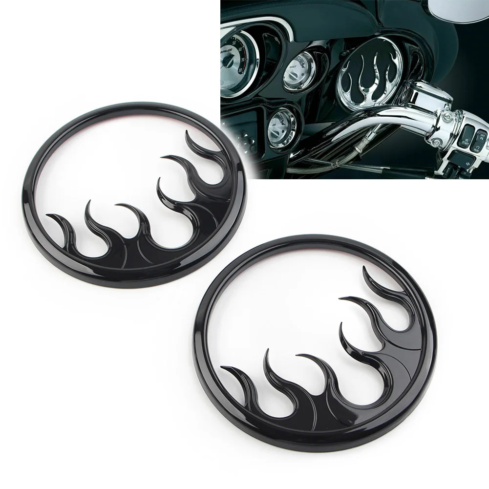 Glossy Black Motorcycle Front Speaker Grill Trim Cover For Harley Electra Glide FLJTCU FLHX FLHXS FLHTK 2014-2022