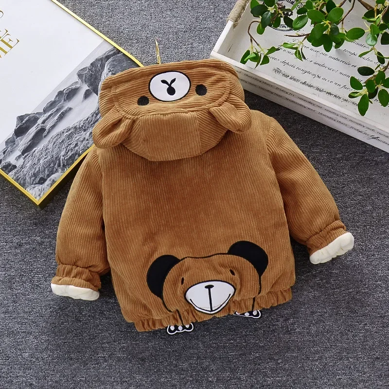 Children\'s Clothing Winter Thick Bear Coat Fleece Jacket Children Clothes Girl Unisex Baby Boy Clothes 0-4 Years Old Jacket Kids