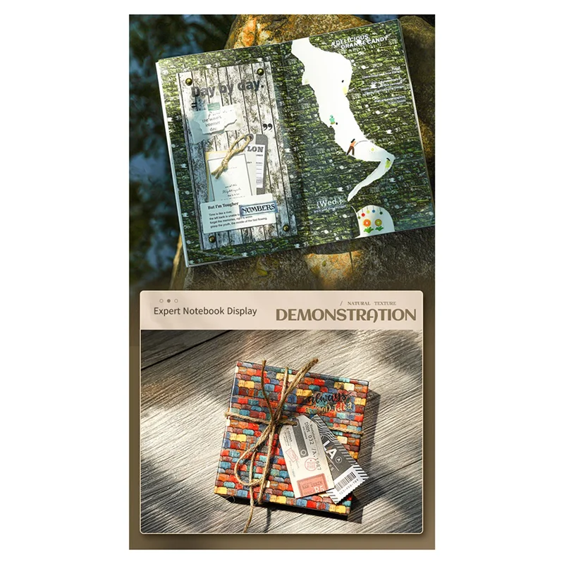 CHCH 4 Rolls Washi Paper Tape Colored Brick And Stone Walls Landscape Washi Tape Set For Journaling Decorative Masking Tape