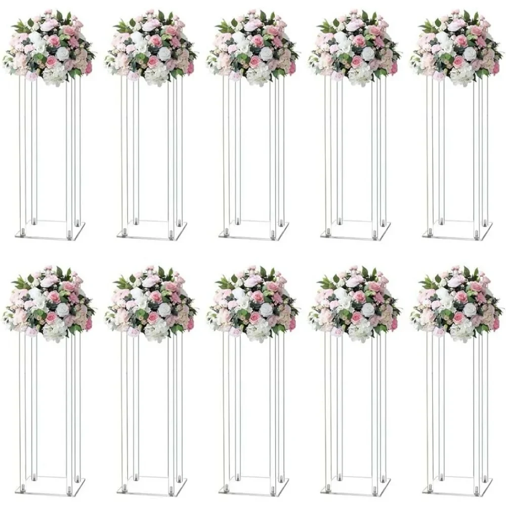 

23 Inch 10pcs Acrylic Flower Stand Vases Centerpiece Table Decorations Flower Stand for Wedding Centerpieces for Tables Weddings