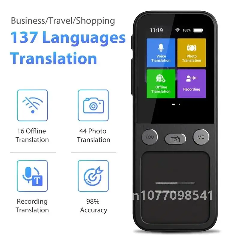 Portable T16 Instant Intelligent Voice Translation Recording 138 Language Real Time Smart Offline Translation Machine