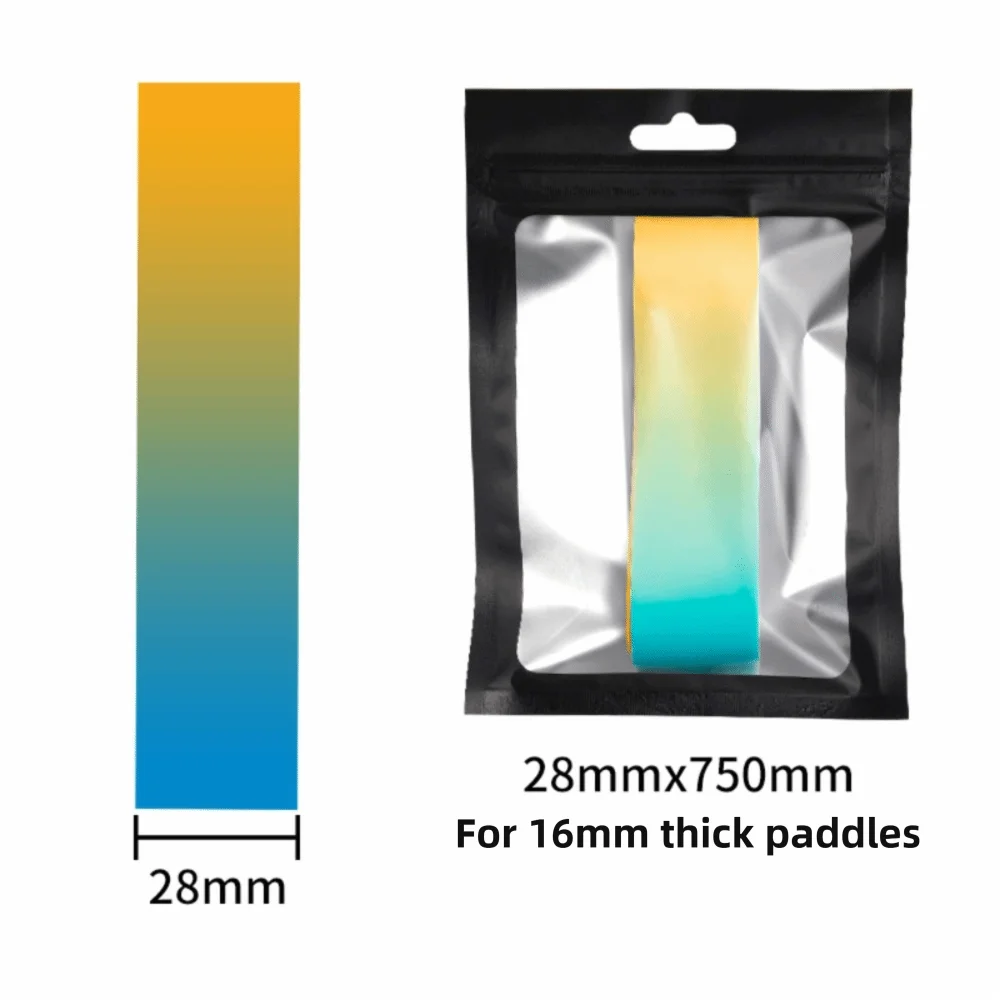16mm Pickleball Racket Edge Sticker Shock Absorption Gradient color Paddle Head Edge Tape Durable Frame Protective Tape