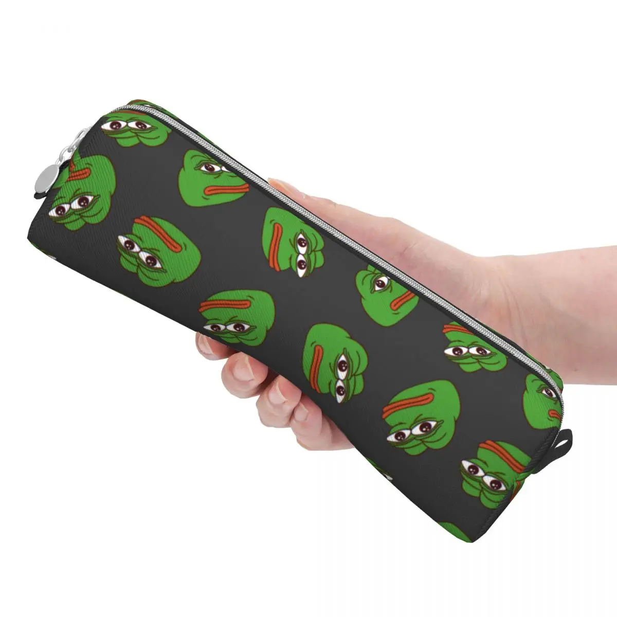 Imagem -03 - Estojos de Lápis Criativos com Zíper Pepe The Frog Meme Bolsas de Caneta para Crianças Grande Capacidade Escola Estudantes