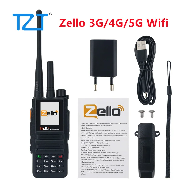 TZT HAMGEEK T95 Dual-mode POC Radio Public Network Walkie Talkie Supports UHF 400-470MHz Zello 3G/4G/5G Wifi