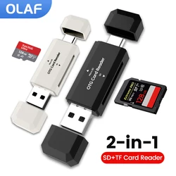 High Speed 2 in 1 Multi Card Reader USB Type C to SD TF Card Memory Card Reader Flash Drive Adapter For PC Laptop Accessories