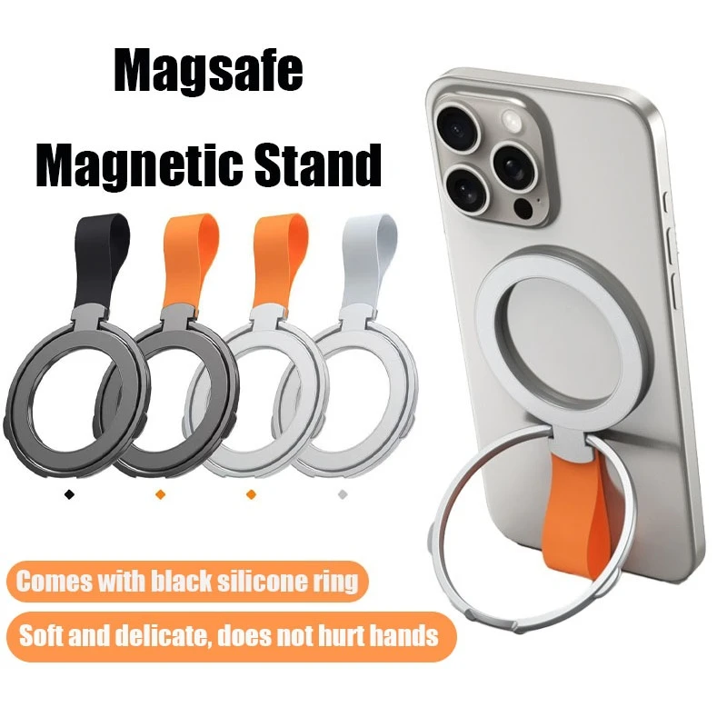 

Магнитный держатель для мобильного телефона для IPhone 12, 13, 14, 15, серии, ультратонкая складная подставка с силиконовым ремешком на палец