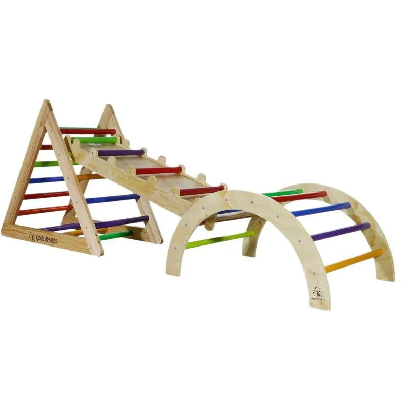 

Wooden children's climbing frame Indoor triangulation training Wooden building block
