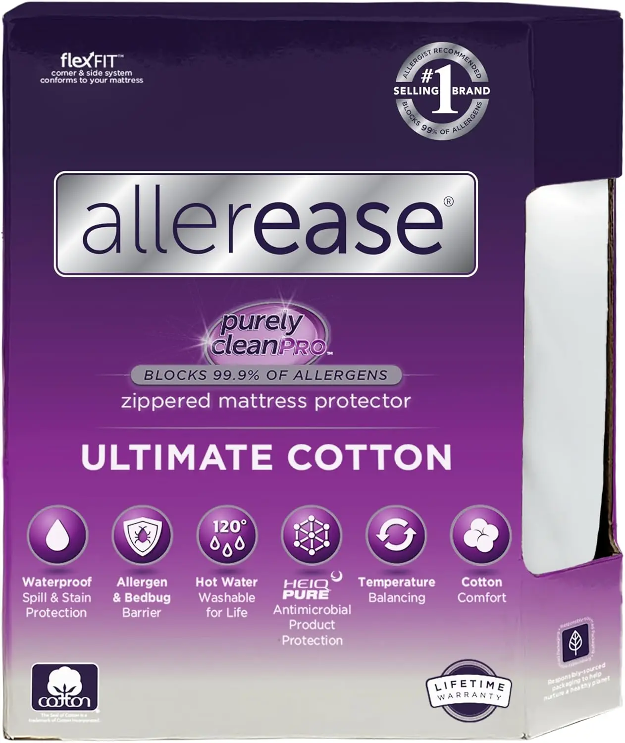 

AllerEase Ultimate Allergy Protection and Comfort Zippered Mattress Protector, Queen