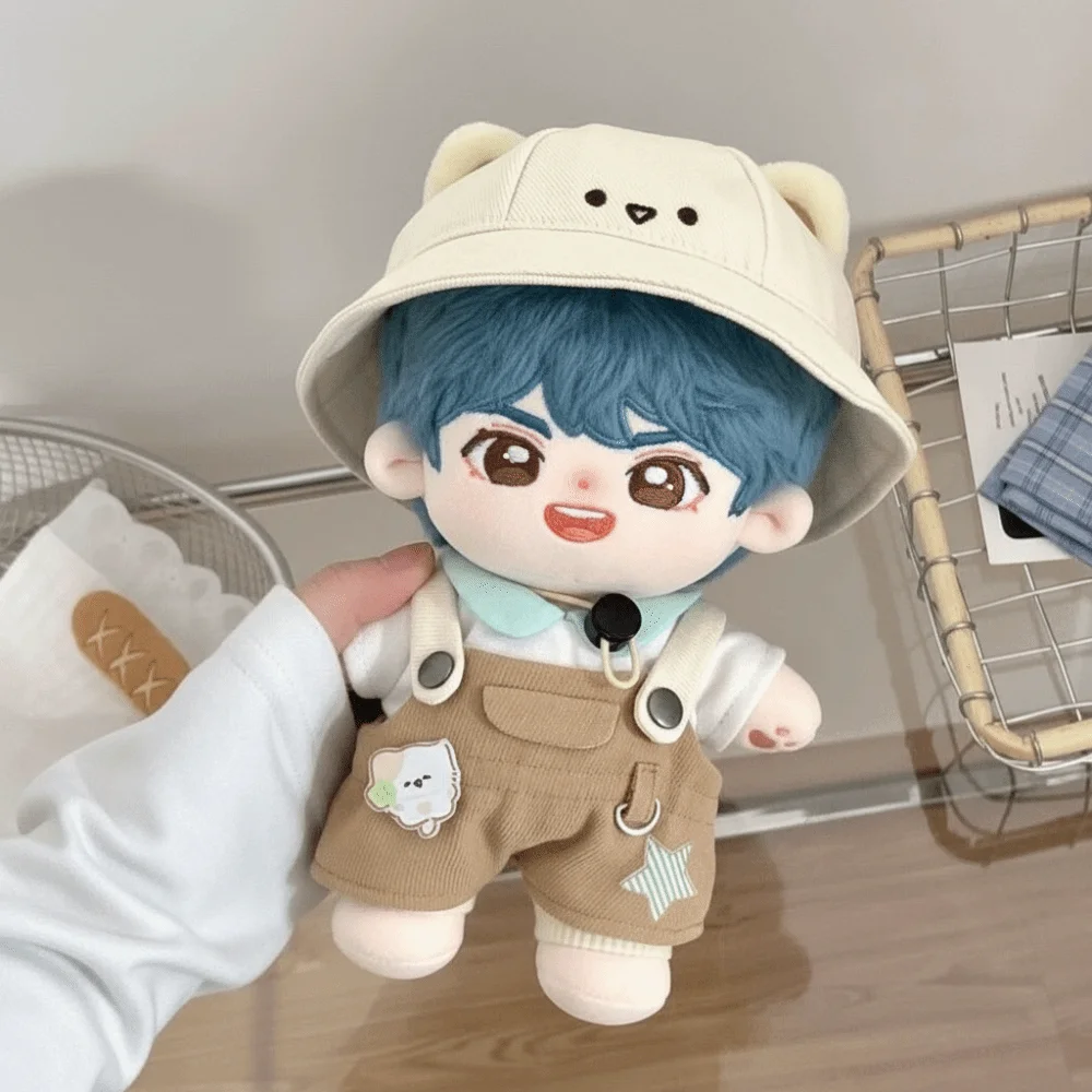 1 set Cartoon Overalls 20cm Cotton Clothes Bear Hat Cat Cotton 's Clothes Fashion Mini Clothes Children's Gift