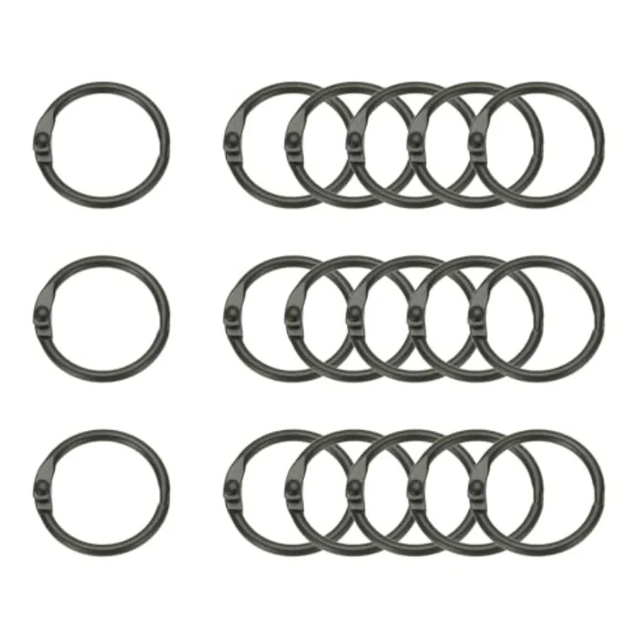 

18Pcs Loose Leaf Binder Rings 0.9 Inch Metal Open Card Rings Heavy Duty Book Rings for Key Index Card Rings Paper Rings Office