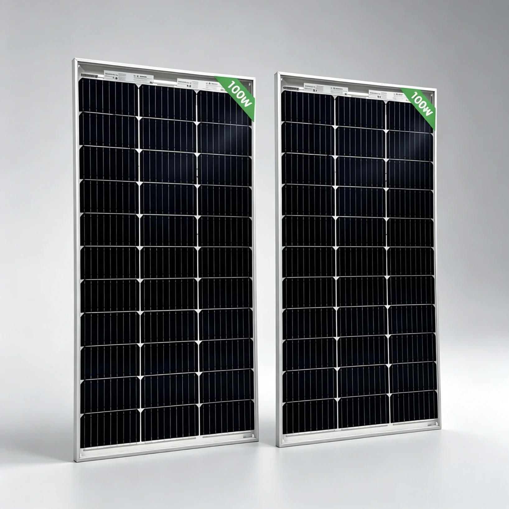 

200W(2pcs 100W)Bifacial Tempered Glass Solar Panel,18V Monocrystalline Portable PV Panels for 12V Battery Charge,RV/Balcony/Camping/Outdoor Use