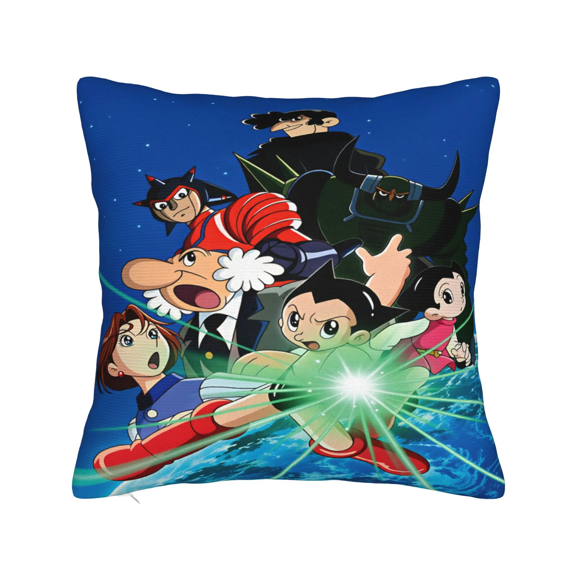 Astro Cartoon Boy Pillow Cover  Soft Cushion Cover Retro Trendy Pillow Case For Sofa Couch Bed Living Room