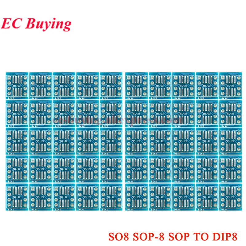 1 szt.-100 szt. Płytka konwertera SOP8 SO-8 SO8 SOP-8 na DIP8 Adapter DIP Płytka PCB MSOP8 SOIC8 TSSOP8 SSOP8 SOP na Gniazdo DIP