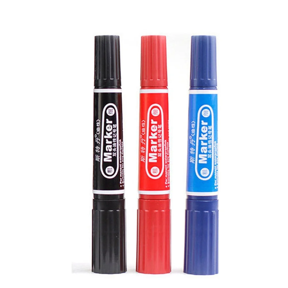 Colored 1.5/6mm Dual Tip Fast Dry Permanent Oil Marker Pens CD Fabric Tires Mark Quality Waterproof Sharpie Drawing Writing Tool