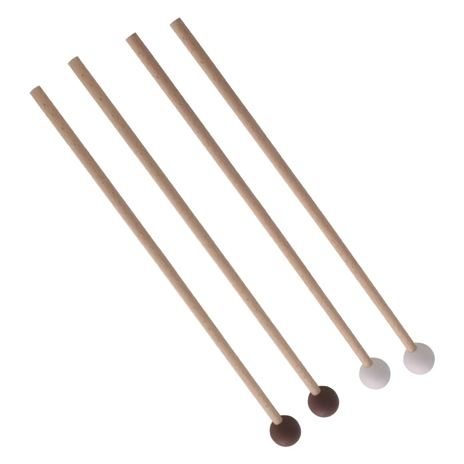 2x Percussion Sticks 15.55'' Rubber Head Professional Beginners Marimba Mallets for Chime Performance Stage Xylophone Woodblock