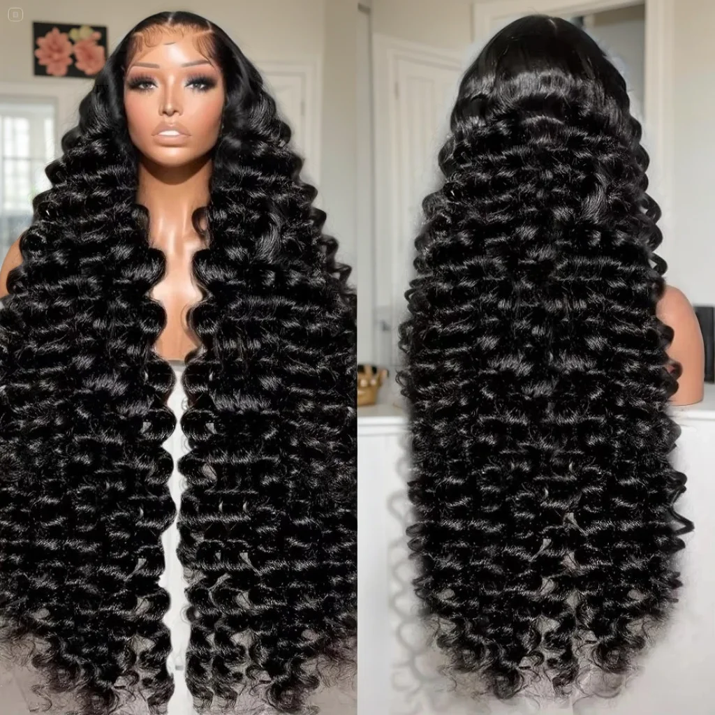 

30 40 Inch 13x6 HD Lace Frontal Curly Wigs Human Hair 13x5 Lace Front Loose Deep Wave Raw Wig Brazilian For Women 300 Density