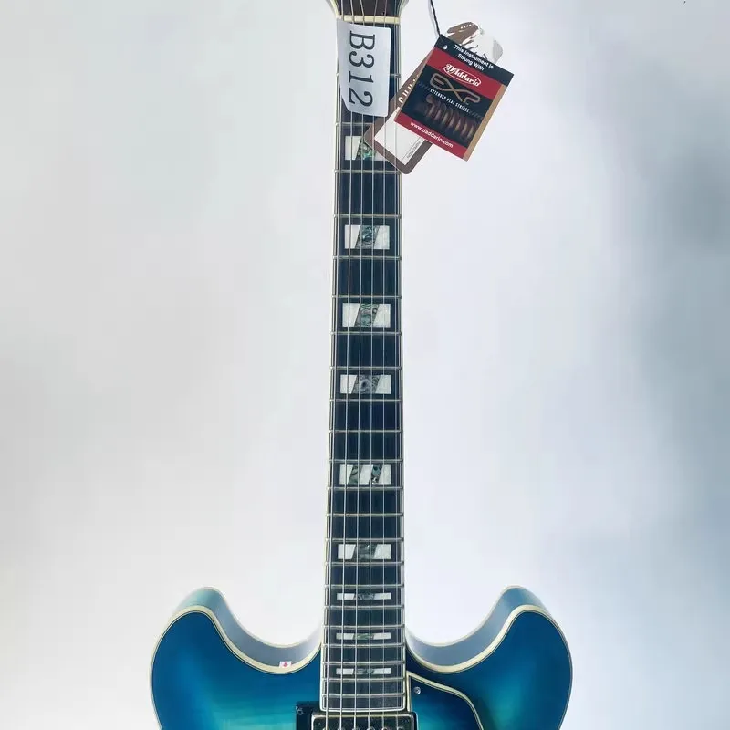 Genuine&Original IBANEZ AS153 Semi Hollowbody Jazz Guitar Blue Flamed Maple Body Ebony Fingerboard with Binding Damages