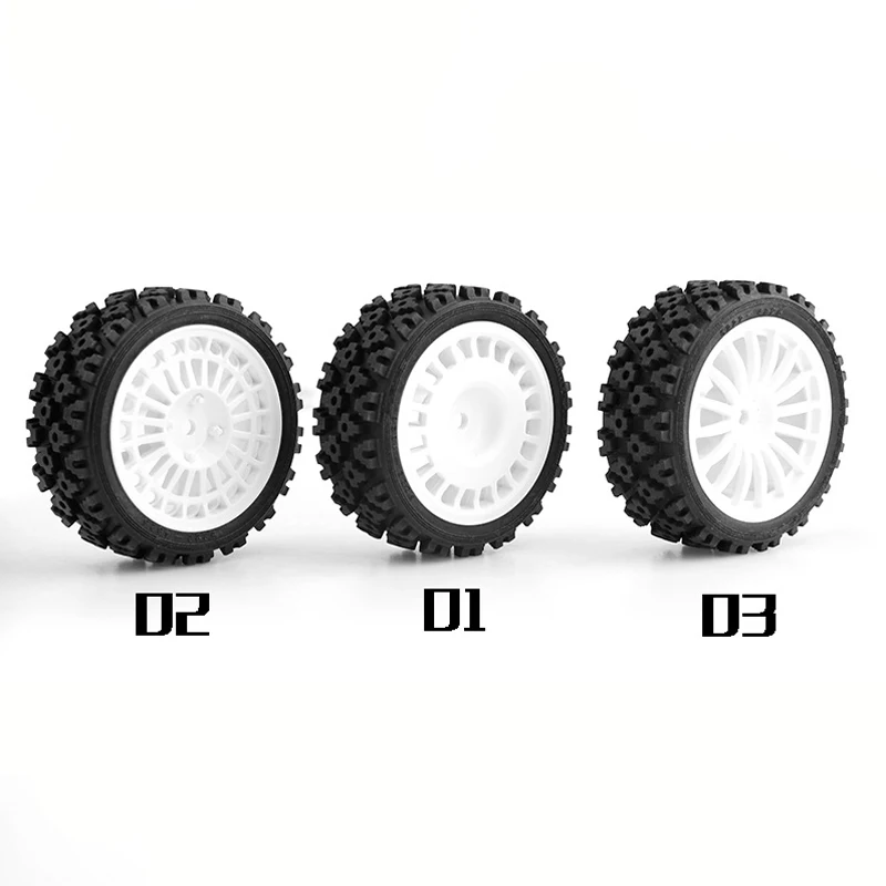 4pcs Flat Run Rally Universal Wheel Tires For Tamiya TT01/TT02/XV-01/XV02/HPI 1/10 RC Car Tires DIY Repair Accessories