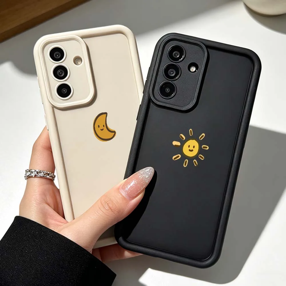 Fun Cartoon Sun Moon For Samsung Galaxy A71 A57 A56 A55 A54 A53 A52s A51 A40 A17 A16 A06 Eye Ladder Phone Case Cover