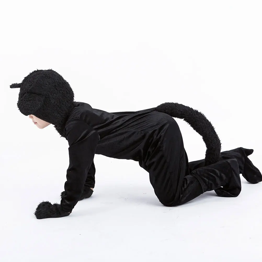 

Black Cat Performance Costume Kids Girls Animal Halloween Cosplay Role Clothes Outfits Boy