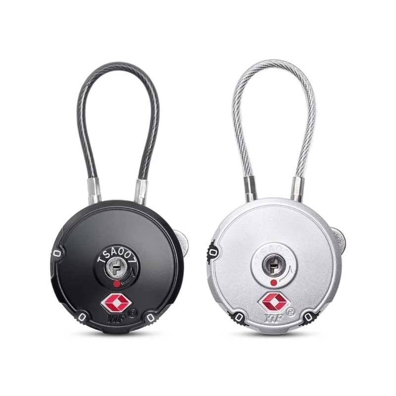 Suitcase Code Lock Cable Combination Travel Cable Lock Anti-theft Lock 3-Digit